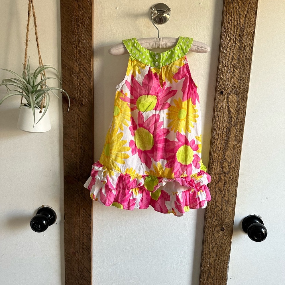 Boutique Jessica Ann Baby Toddler Girls Retro Floral Spring Summer Sundress - Picture 4 of 7